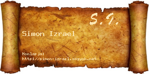 Simon Izrael névjegykártya